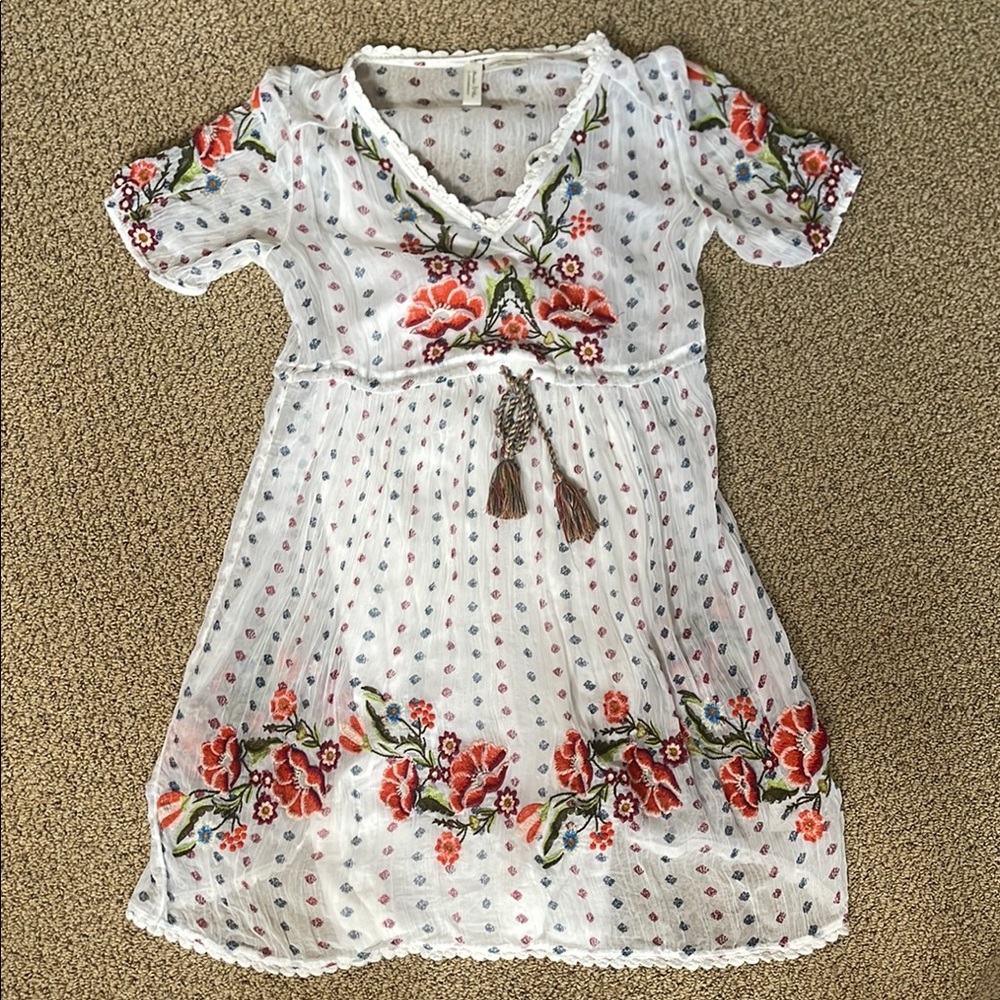 Floral Embroidered White Dress